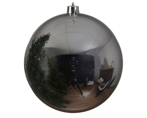 Decoris Kerstballen polystyreen - zilver - Ø 20 cm