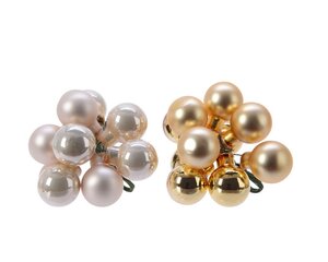 Decoris Kerstballen glas - parel/goud - Ø 2 cm