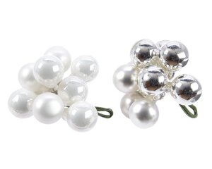 Decoris Kerstballen glas - wit/zilver - Ø 2 cm