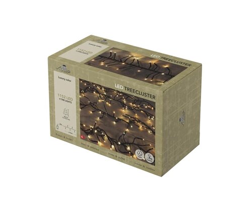 Kerstboomverlichting – 1152 LED – 2,5 m – extra warm wit – binnen en buiten – met timer – dimbaar - afbeelding 2