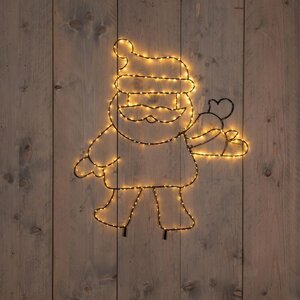 Kerstman zwaaiend 300 LED IP44 trafo met timer h60 × 50 cm klassiek warm wit