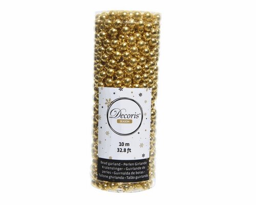 Decoris Kralenslinger polystyreen - licht goud - Ø 0,8 cm
