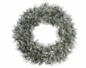 Everlands Cashmere krans met rijpafwerking - groen/wit - Ø 63 cm