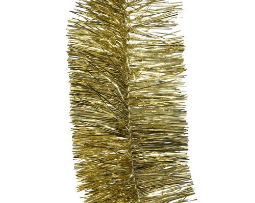 Decoris Lametta guirlande PET - licht goud - Ø 7 cm