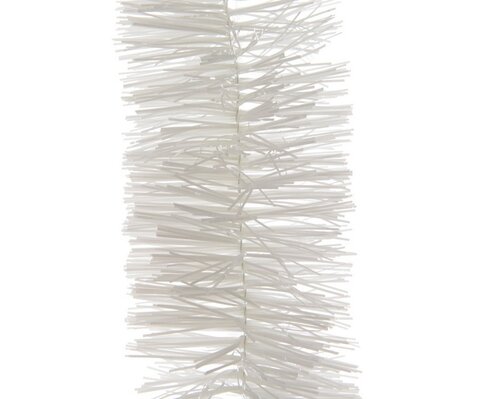 Decoris Lametta guirlande PET - winterwit - Ø 7 cm