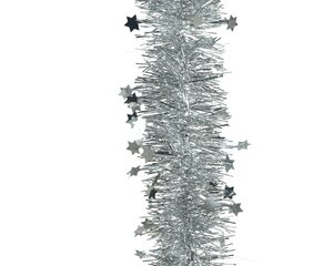 Decoris Lametta guirlande PET - zilver - Ø 9 cm