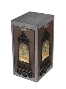 Lantaarn kerstboom in glitterwater 3 AA-batterijen batterij met dc aansluiting 20.5 × 9 cm warm wit - afbeelding 1