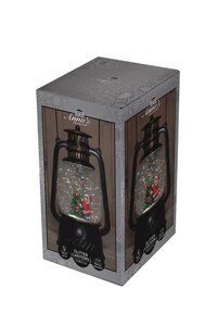Lantaarn kerstboom in glitterwater op 3 AA-batterijen met dc aansluiting 20.5 × 12 cm warm wit - afbeelding 1