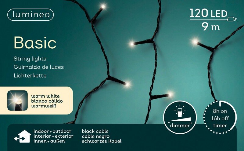 Lumineo tree lights led basic light zwart/warm wit 900cm-120 - afbeelding 1