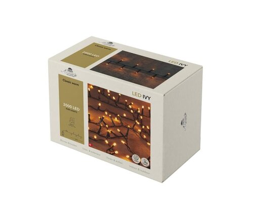 LED classic ivy 2000 LED – 42 m 4m aanloopsnoer zwart – timer en dimmer