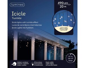 Lumineo special lights led icicle ligh zwart/warm wit L2000cm-4 - afbeelding 1