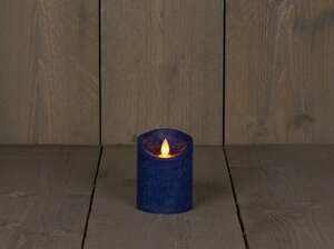 Led kaars rustiek 7,5X10CM ANTIEK BLAUW