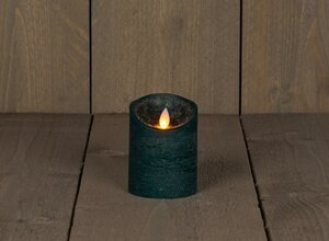 Led kaars rustiek 7,5X10CM ANTIEK GROEN - afbeelding 1