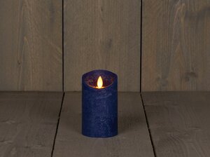 Led kaars rustiek 7,5X12.5CM ANTIEK BLAUW - afbeelding 1