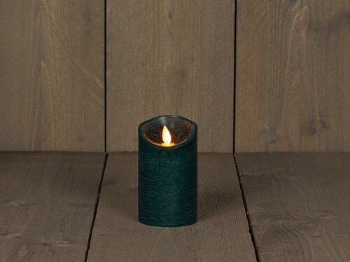 Led kaars rustiek 7,5X12.5CM ANTIEK GROEN - afbeelding 1