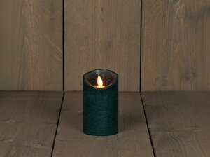 Led kaars rustiek 7,5X12.5CM ANTIEK GROEN - afbeelding 1