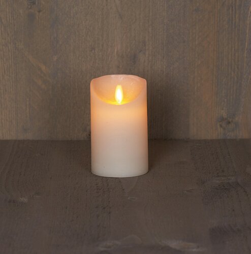 Led kaars rustiek 7,5X12,5CM IVOOR - afbeelding 1