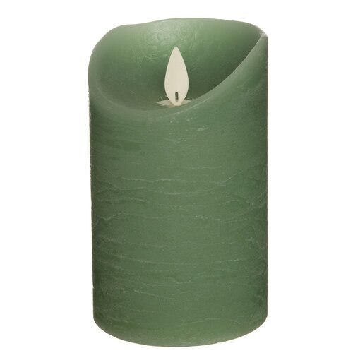 Led kaars rustiek 7,5X12,5CM JADE GROEN - afbeelding 2