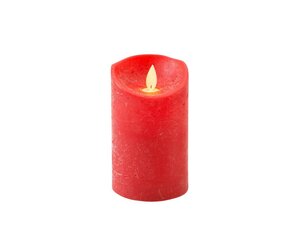 Led kaars rustiek 7,5X12,5CM ROOD - afbeelding 2