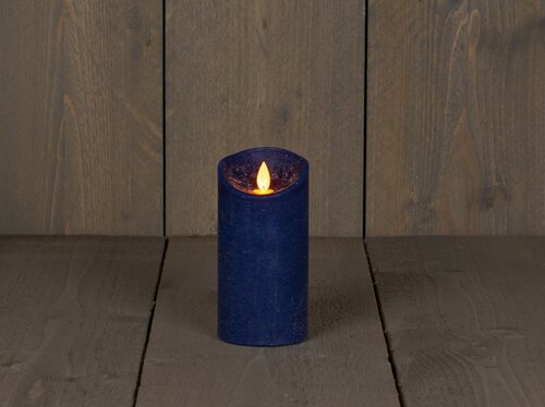 Led kaars rustiek 7,5X15CM ANTIEK BLAUW - afbeelding 1