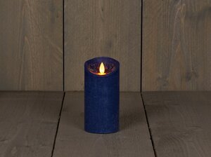 Led kaars rustiek 7,5X15CM ANTIEK BLAUW - afbeelding 1