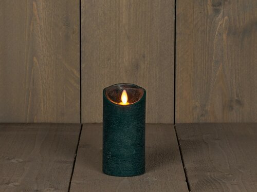 Led kaars rustiek 7,5X15CM ANTIEK GROEN - afbeelding 1