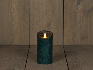 Led kaars rustiek 7,5X15CM ANTIEK GROEN - afbeelding 1