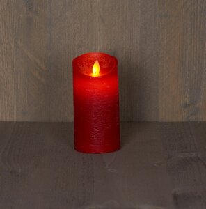 Led kaars rustiek 7,5X15CM ROOD - afbeelding 1