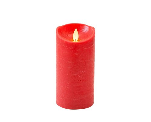 Led kaars rustiek 7,5X15CM ROOD - afbeelding 2