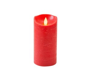 Led kaars rustiek 7,5X15CM ROOD - afbeelding 2