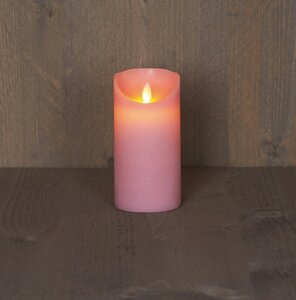 Led kaars rustiek 7,5X15CM ROZE - afbeelding 1