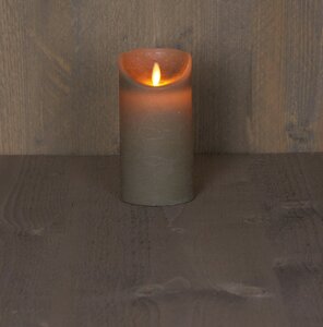 Led kaars rustiek 7,5X15CM TAUPE - afbeelding 1