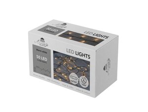 LED lights 50 LED – 3,75 m warm wit met timer 6 – 18u – 50 cm aanloopsnoer zwart 3 AA-batterijen – I - afbeelding 3