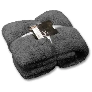 Unique Living Teddy plaid  150x200 cm dark grey