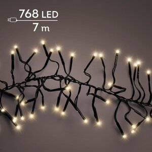 Lumineo LED clusterverlichting voor buiten - zwart/soft gold - 700 cm - afbeelding 1