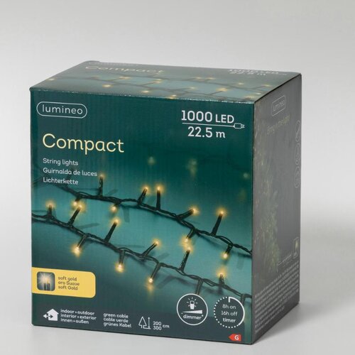 Lumineo LED compactverlichting voor buiten - groen/soft gold - 2250 cm - afbeelding 2