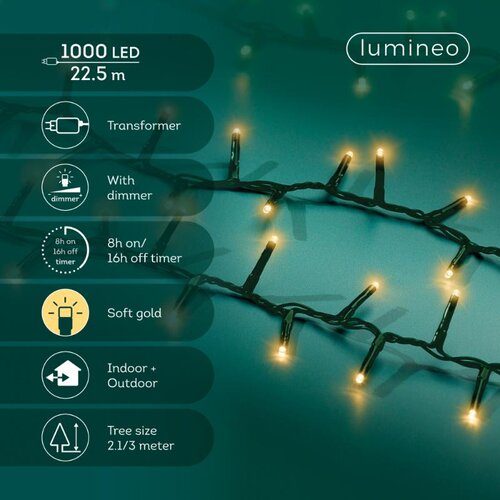 Lumineo LED compactverlichting voor buiten - groen/soft gold - 2250 cm - afbeelding 3