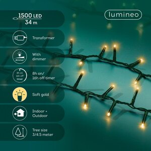 Lumineo LED compactverlichting voor buiten - groen/soft gold - 3400 cm - afbeelding 3