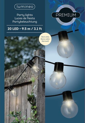 Lumineo LED feestverlichting voor buiten - zwart/warm wit - Ø 5 cm - afbeelding 4