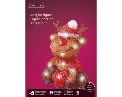 Lumineo LED figuur voor buiten - bruin/koel wit - 13,5 × 18,5 × 25 cm - afbeelding 4