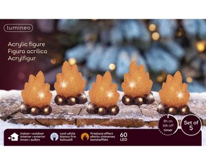 Lumineo LED haard voor buiten - rood/koel wit - 11 × 13 × 15 cm - afbeelding 4