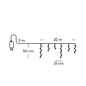 Lumineo LED ijspegelverlichting voor buiten - zwart/soft gold - 2000 cm - afbeelding 5