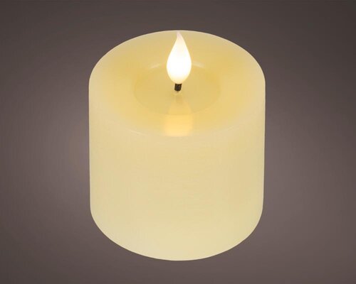 Lumineo LED kaars voor binnen - creme/warm wit - Ø 7,5 cm - afbeelding 1