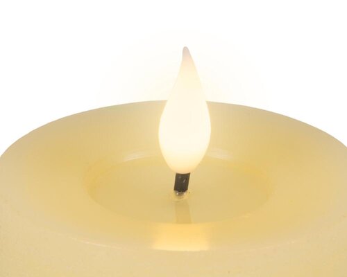 Lumineo LED kaars voor binnen - creme/warm wit - Ø 7,5 cm - afbeelding 3