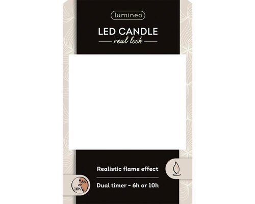 Lumineo LED kaars voor binnen - creme/warm wit - Ø 7,5 cm - afbeelding 5