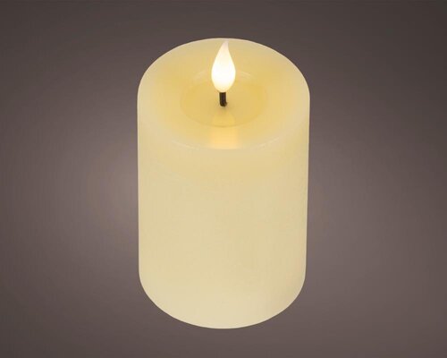 Lumineo LED kaars voor binnen - creme/warm wit - Ø 7,5 cm - afbeelding 1