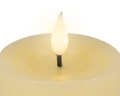 Lumineo LED kaars voor binnen - creme/warm wit - Ø 7,5 cm - afbeelding 3