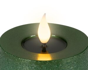 Lumineo LED kaars voor binnen - groen/warm wit - Ø 7,5 cm - afbeelding 3