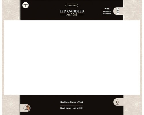 Lumineo LED kaars voor binnen - ossenbloed/warm wit - Ø 7,5 cm - afbeelding 5