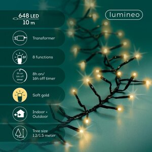 Lumineo LED lichtsnoer Excellent voor buiten - zwart/soft gold - 1000 cm - afbeelding 3